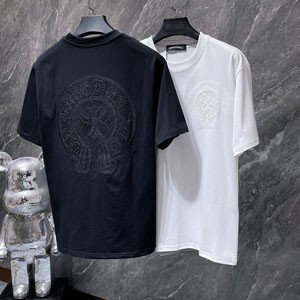 クロムハーツ  T シャツ ホースシュー 中空刺繍 ホワイト 正面