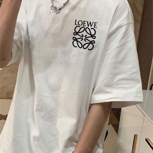 ミニマル クラシック ロエベ  T シャツ アナグラムロゴ ホワイト 正面