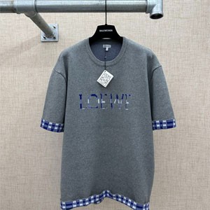 ロエベ T シャツ ギンガムチェック コンビネーション