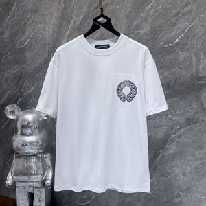 クロムハーツ T シャツ ビッグホースシュー刺繍 ブラック ホワイト