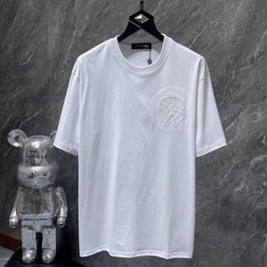 クロムハーツ  T シャツ ホースシュー 中空刺繍 ホワイト 正面