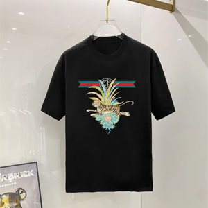 GUCCI 高级 Tシャツ メンズ かっこいい 快適 ブラック ホワイト