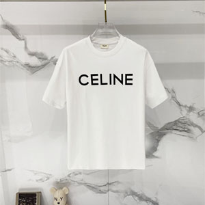 セリーヌ 定番人気款 T シャツ ミニマルロゴ ホワイト オーバーサイズ