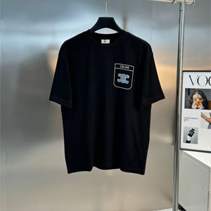 セリーヌ T シャツ デニム調トリオンフ ポケットプリント ホワイト 正面