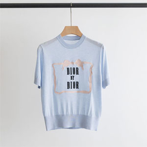 ディオール T シャツ リボン刺繍 ピンク 正面