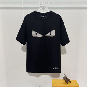 フェンディ ロゴ刺繍 バグズ モンスターアイ 半袖 Tシャツ メンズ ホワイト