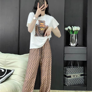 フェンディ 楽しいくま プリント Tシャツ レディース メンズ ブラック