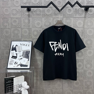 フェンディ Tシャツ FENDI シグネチャー ロゴ 半袖 ユニセックス ブラック