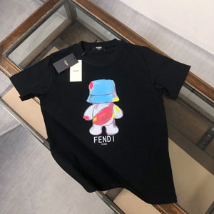 FENDI カップルTシャツ 大きいサイズ ゆったりトップス