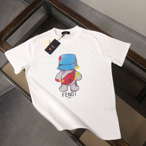 FENDI カップルTシャツ 大きいサイズ ゆったりトップス